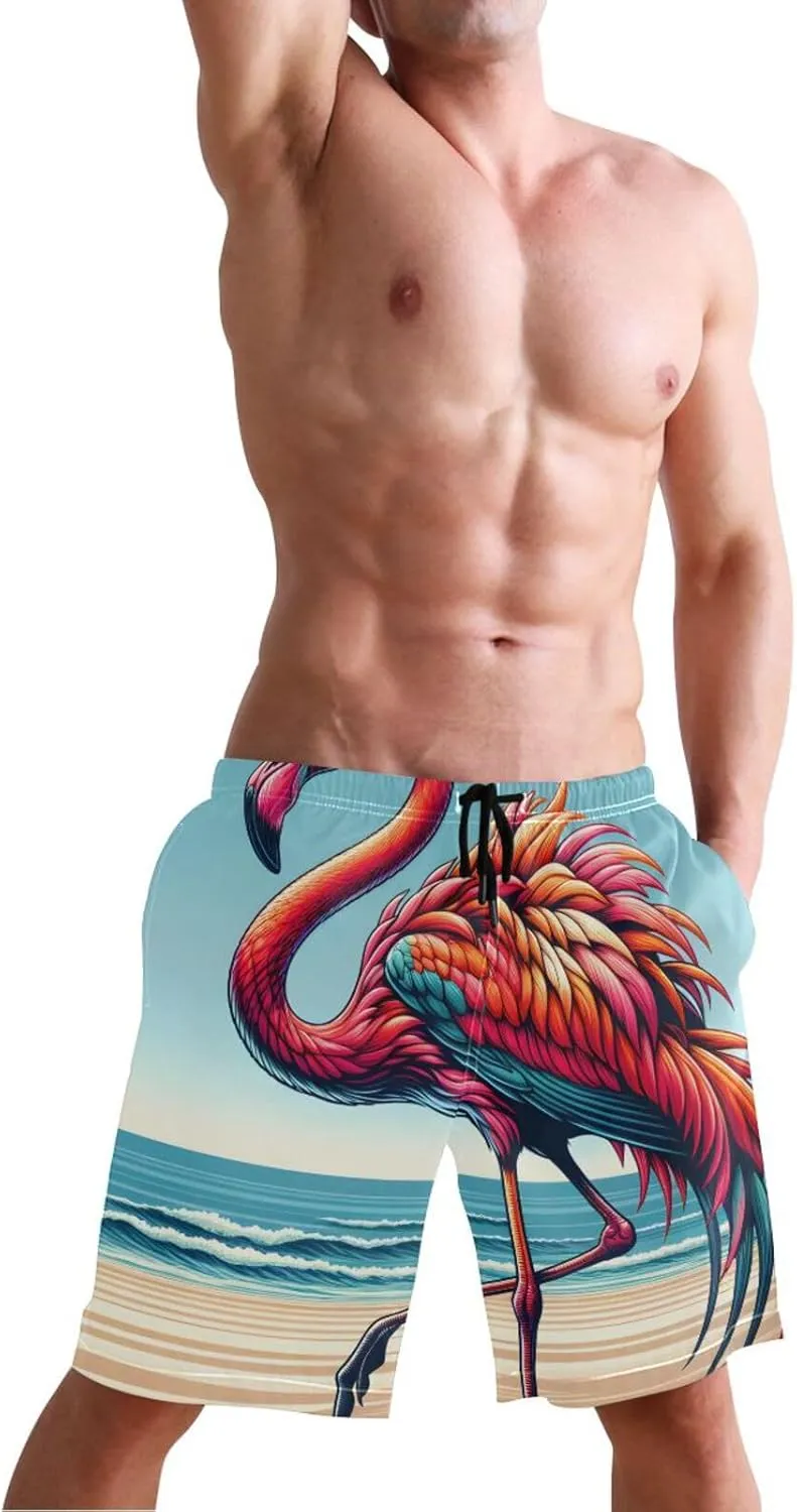 CHIFIGNO Abstract Swirls Black White Swimming Shorts Men, Small Swim Pants for Men, Swim Trunk for Men