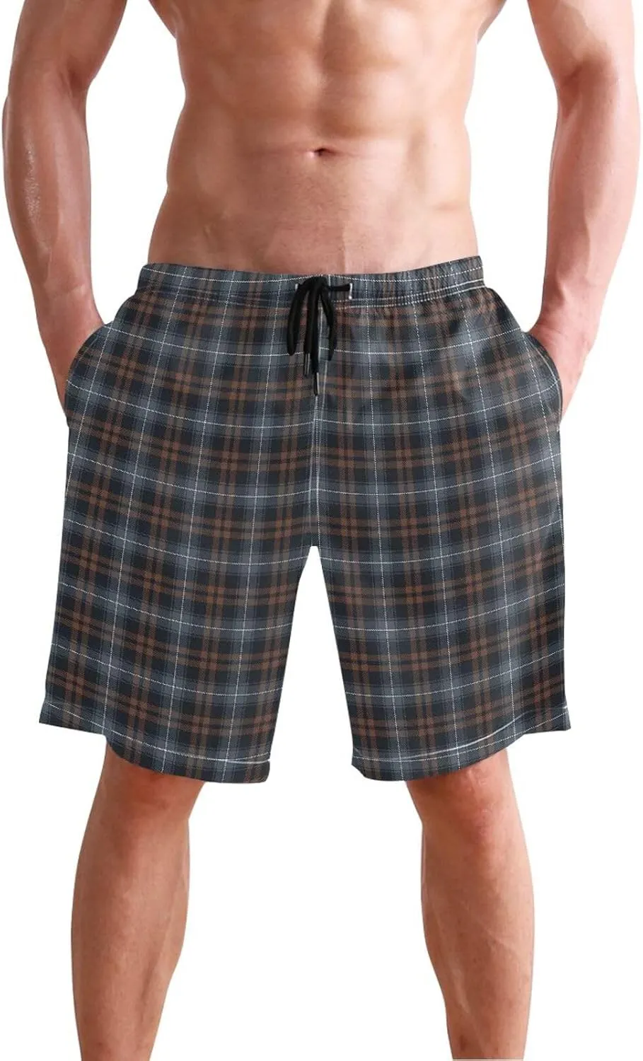 CHIFIGNO Chic Yellow Paws White Mens Swimming Shorts, Small Quick Dry, Swimsuit Mens Trunks
