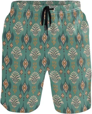 CHIFIGNO Chic Yellow Paws White Mens Swimming Shorts, Small Quick Dry, Swimsuit Mens Trunks