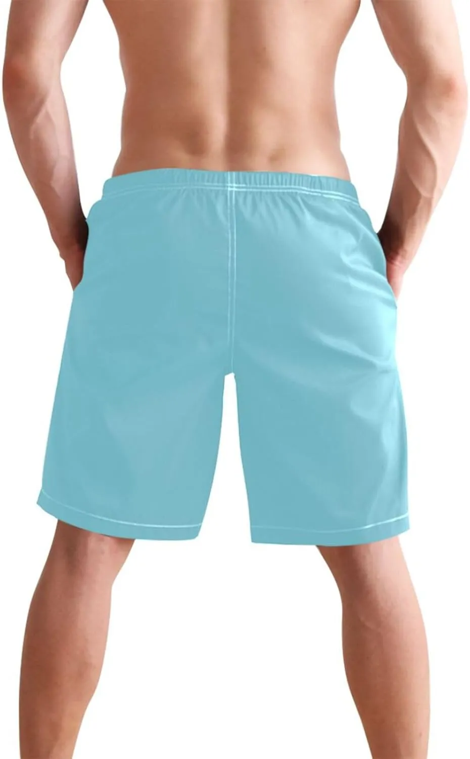 CHIFIGNO Chic Yellow Paws White Mens Swimming Shorts, Small Quick Dry, Swimsuit Mens Trunks