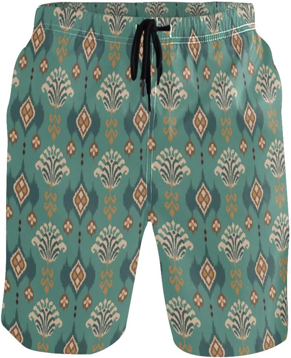 CHIFIGNO Chic Yellow Paws White Mens Swimming Shorts, Small Quick Dry, Swimsuit Mens Trunks