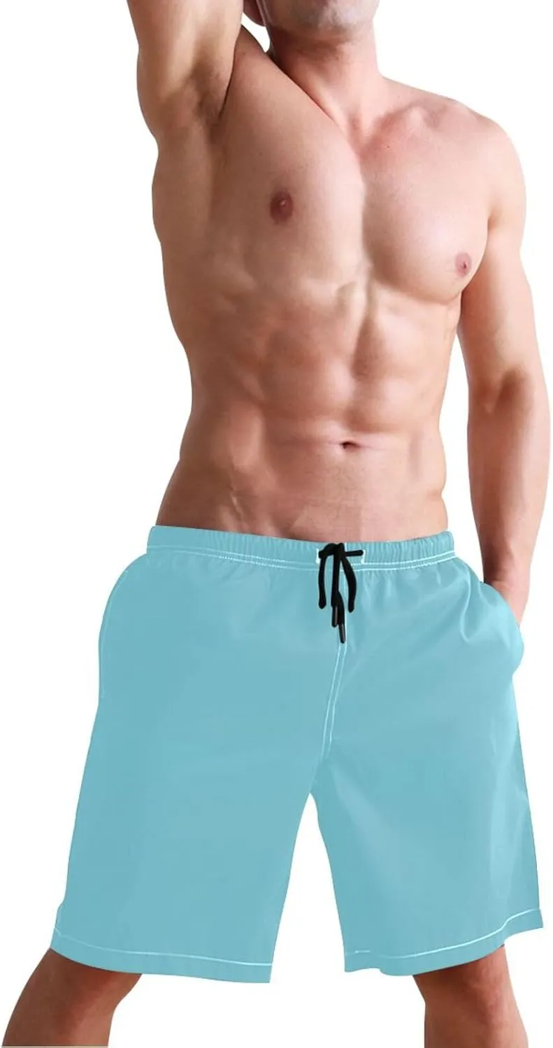 CHIFIGNO Chic Yellow Paws White Mens Swimming Shorts, Small Quick Dry, Swimsuit Mens Trunks