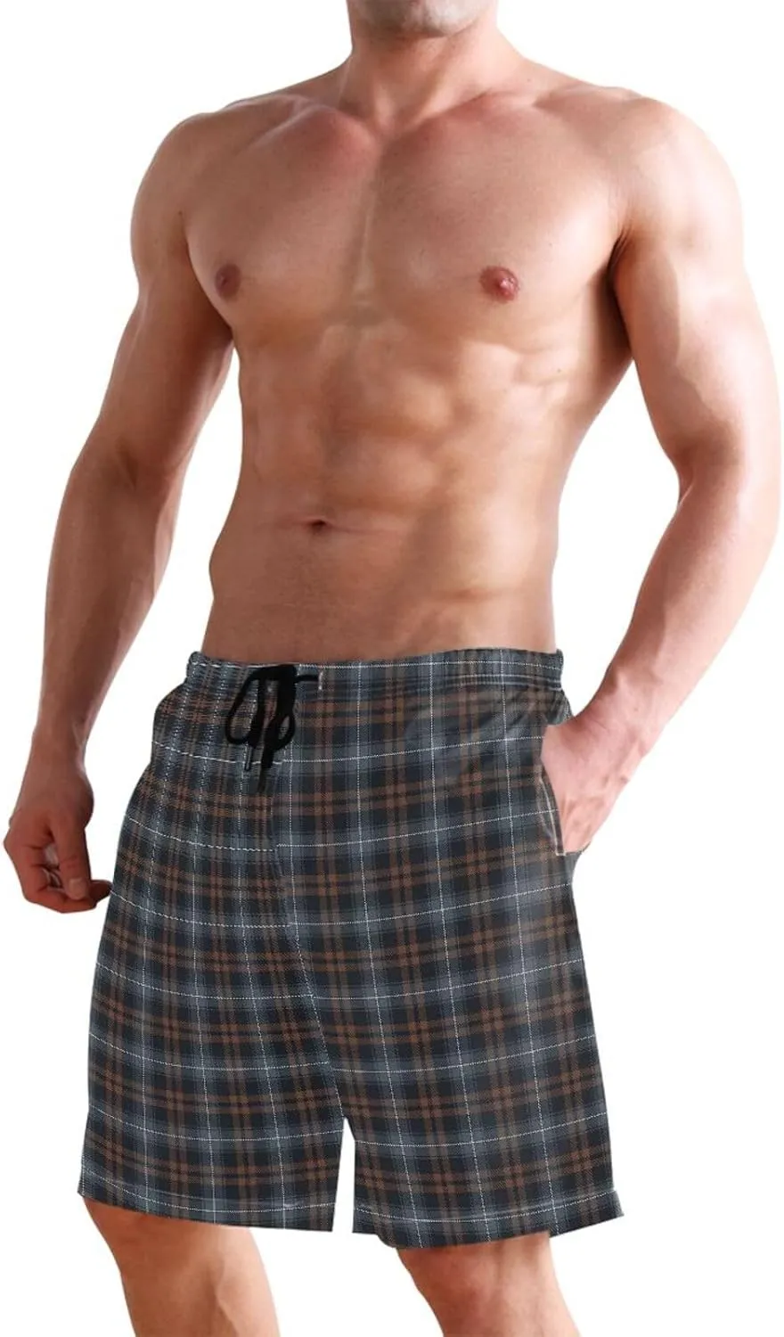 CHIFIGNO Chic Yellow Paws White Mens Swimming Shorts, Small Quick Dry, Swimsuit Mens Trunks