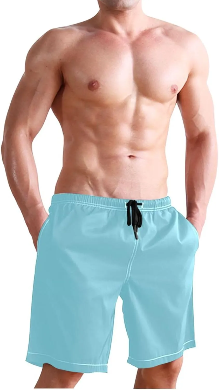 CHIFIGNO Chic Yellow Paws White Mens Swimming Shorts, Small Quick Dry, Swimsuit Mens Trunks