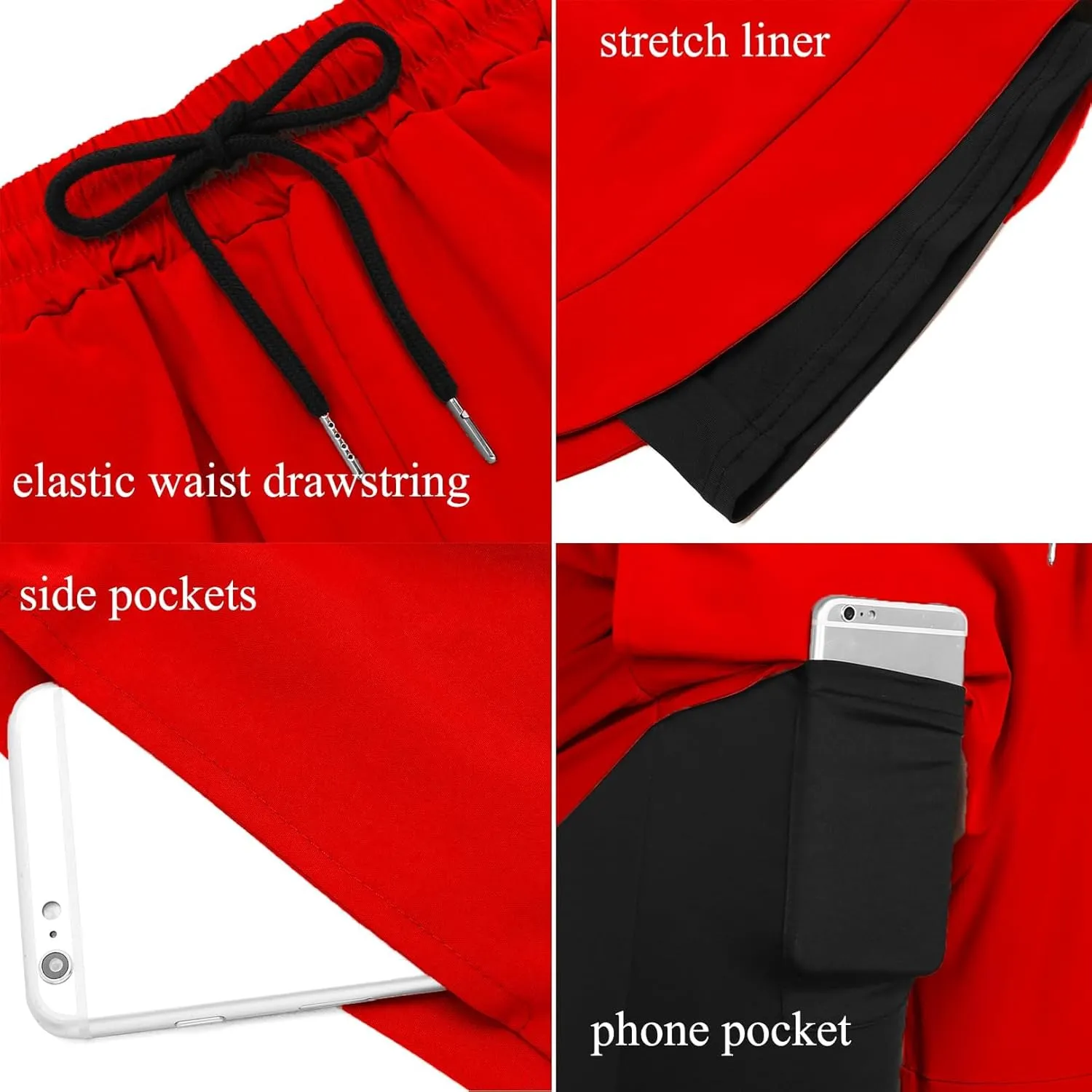COOFANDY Men's 2 Pack Running Shorts 2 in 1 Workout Shorts Quick Dry Gym Training Athletic Jogger with Phone Pockets