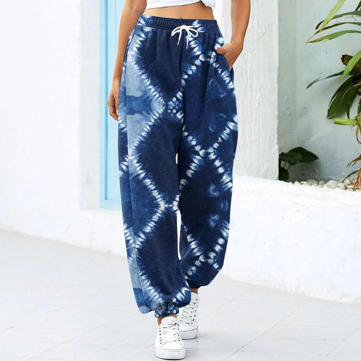 cooki Sweatpants Women Baggy Cinch Bottom Drawstring Elastic Waist Joggers Workout Gym High Waist Graphic Print Sweatpants