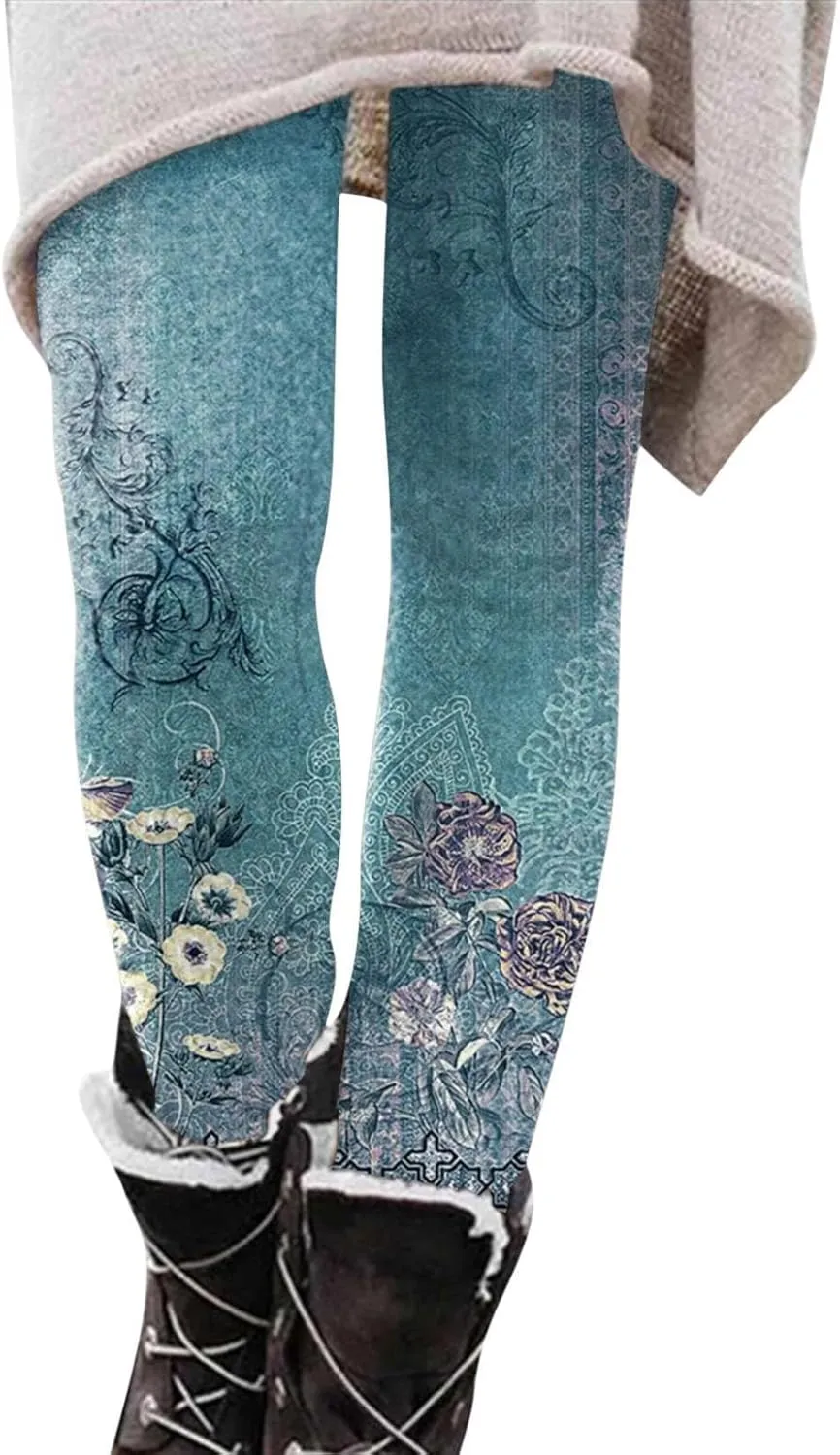 Cotton Leopard Print Leggings for Women Tights for Women Patterned Leggings for Running Women Non Slip