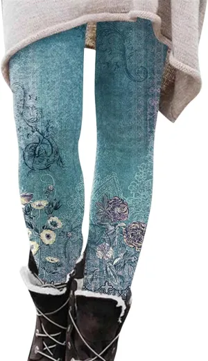 Cotton Leopard Print Leggings for Women Tights for Women Patterned Leggings for Running Women Non Slip