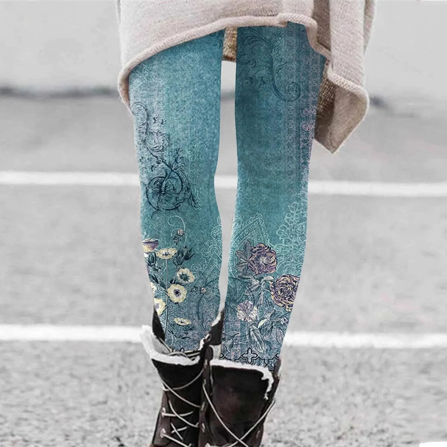 Cotton Leopard Print Leggings for Women Tights for Women Patterned Leggings for Running Women Non Slip
