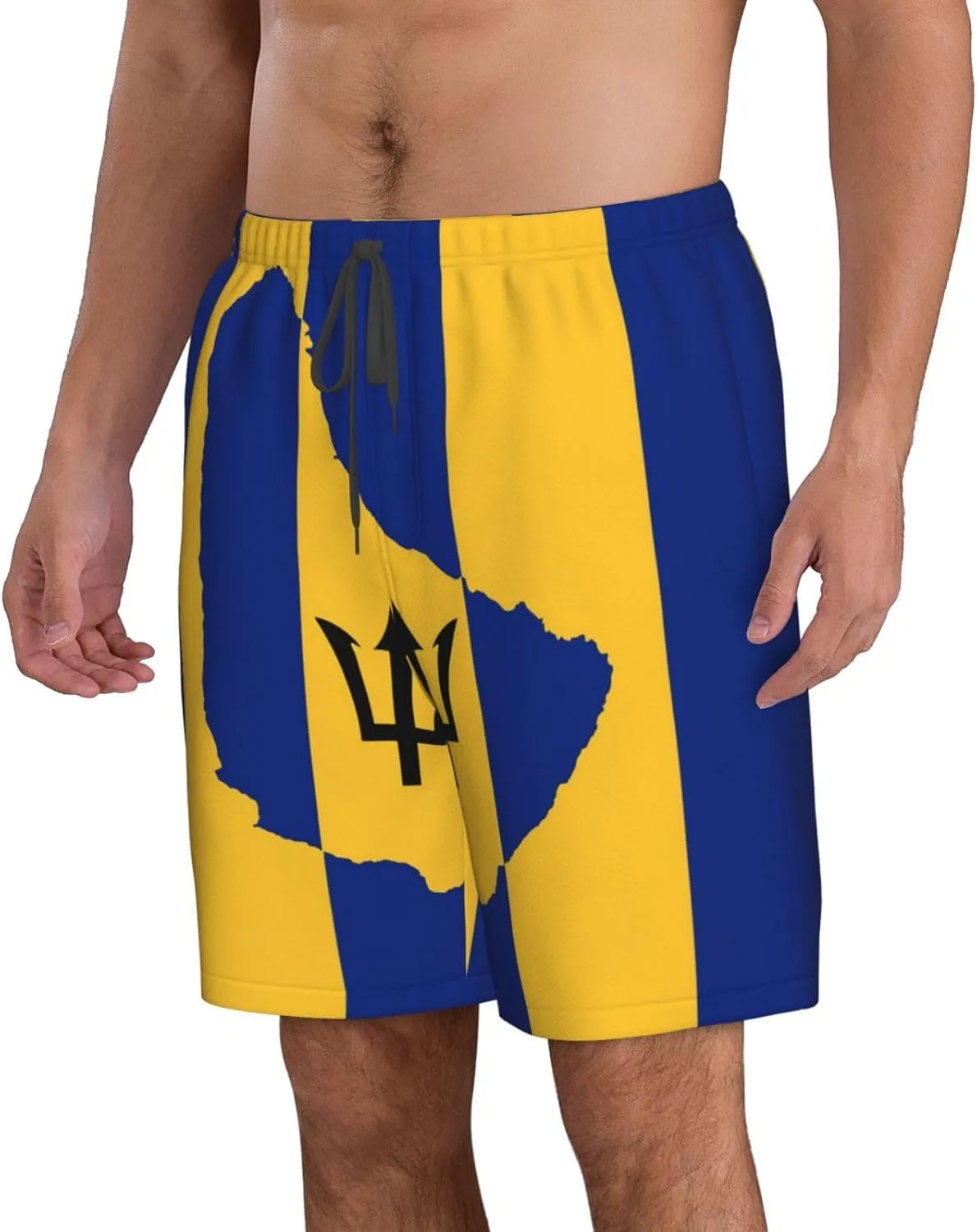Cute Panda Men'S Swim Shorts Beach Trunks Quick Dry Hawaiian Swimming Shorts with Pockets