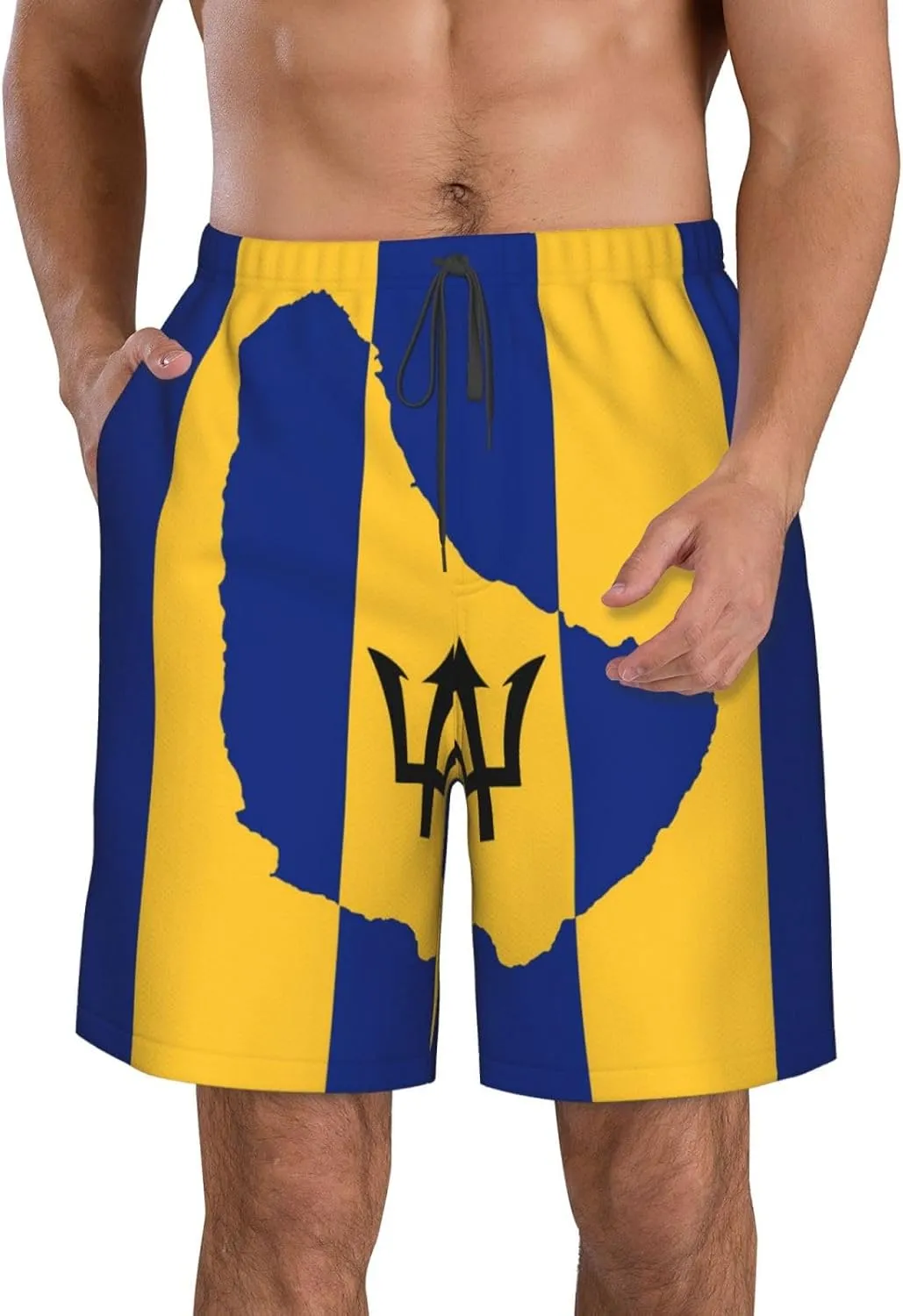 Cute Panda Men'S Swim Shorts Beach Trunks Quick Dry Hawaiian Swimming Shorts with Pockets