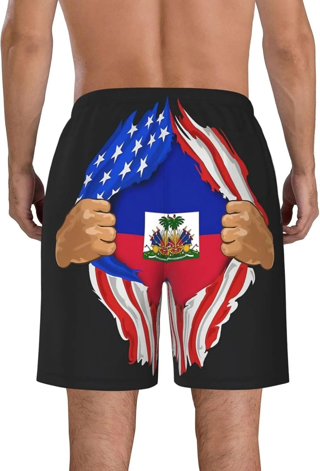 Cute Panda Men'S Swim Shorts Beach Trunks Quick Dry Hawaiian Swimming Shorts with Pockets