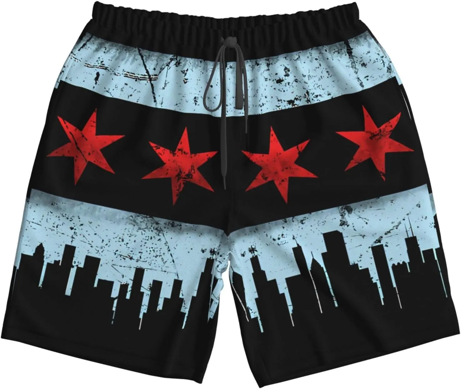 Cute Panda Men'S Swim Shorts Beach Trunks Quick Dry Hawaiian Swimming Shorts with Pockets
