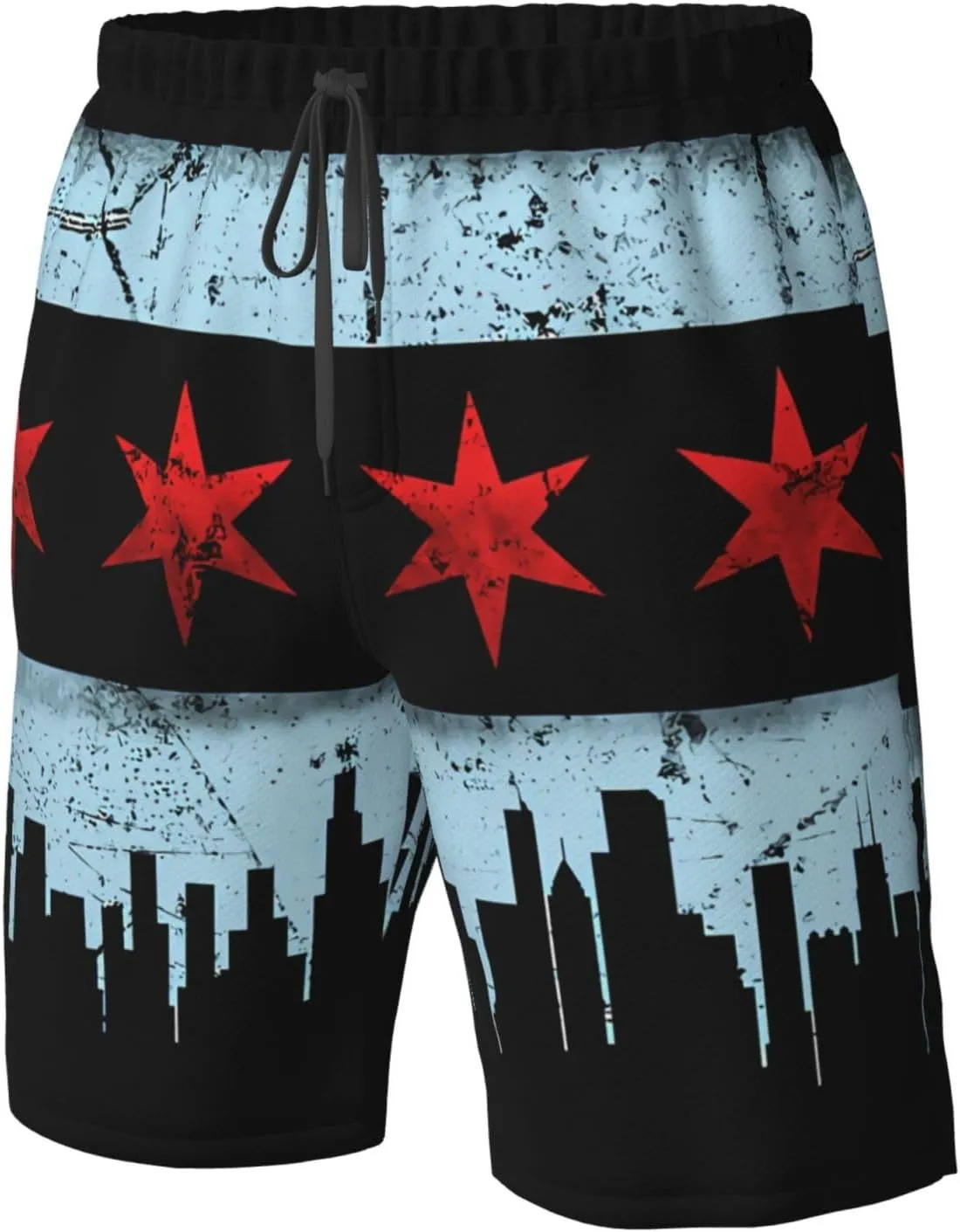 Cute Panda Men'S Swim Shorts Beach Trunks Quick Dry Hawaiian Swimming Shorts with Pockets