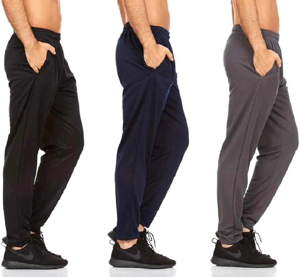 DARESAY 3 Pack: Mens Athletic Pants with Pockets, Mens Sweatpants, Mens Joggers with Pockets (Up to 3XL)