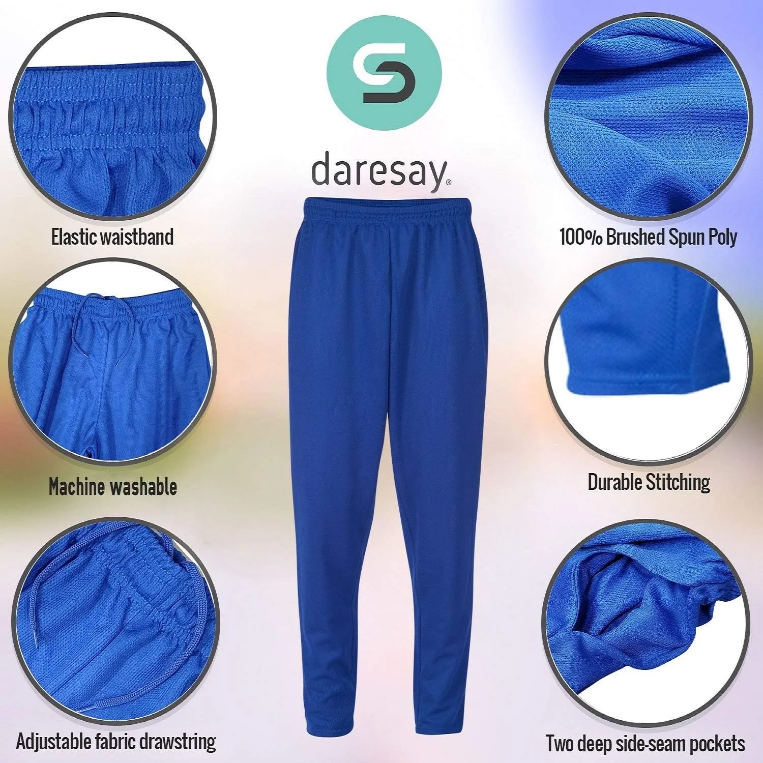 DARESAY 3 Pack: Mens Athletic Pants with Pockets, Mens Sweatpants, Mens Joggers with Pockets (Up to 3XL)
