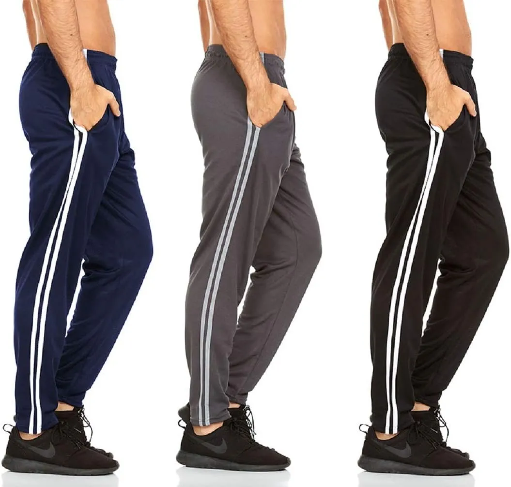 DARESAY 3 Pack: Mens Athletic Pants with Pockets, Mens Sweatpants, Mens Joggers with Pockets (Up to 3XL)
