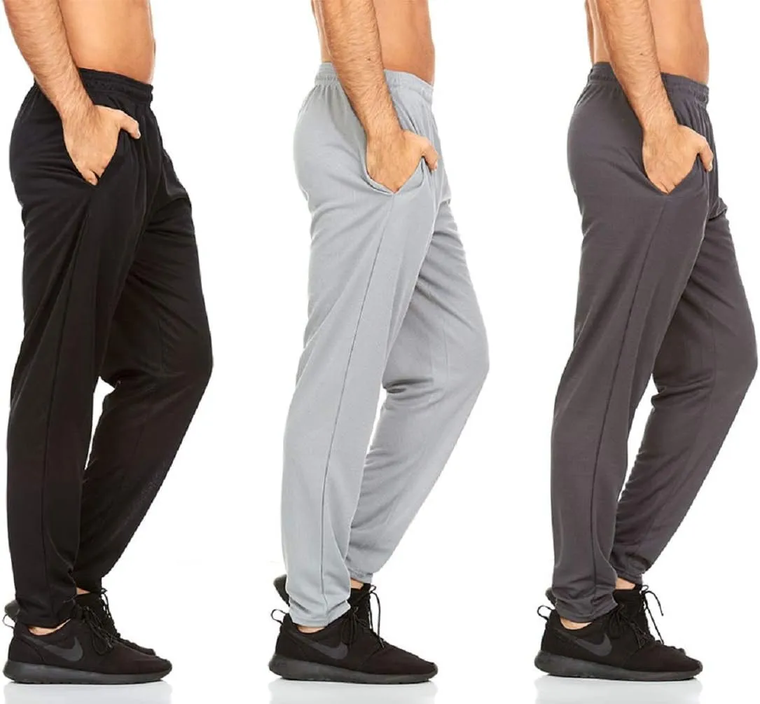 DARESAY 3 Pack: Mens Athletic Pants with Pockets, Mens Sweatpants, Mens Joggers with Pockets (Up to 3XL)