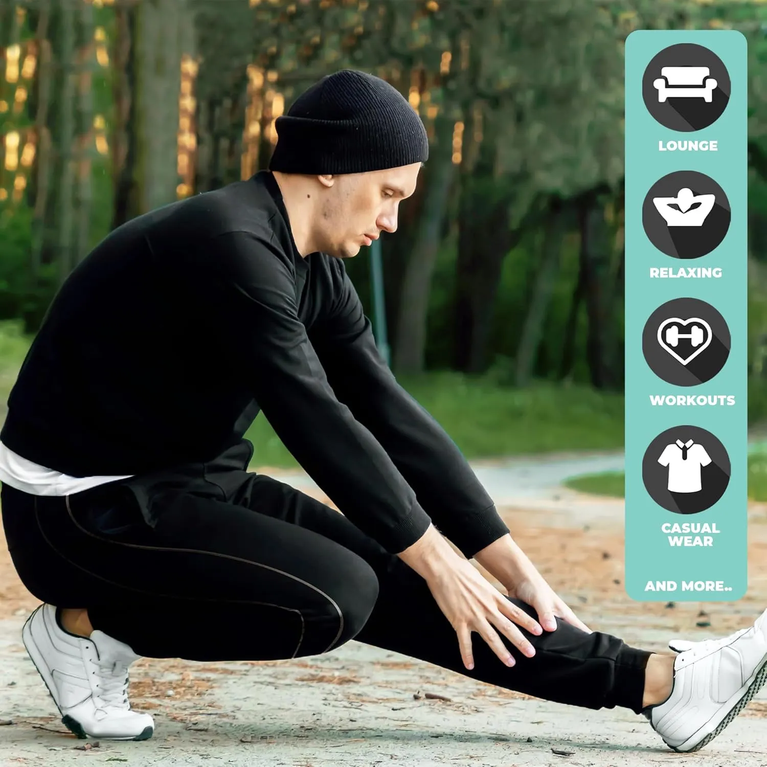 DARESAY 3 Pack: Mens Athletic Pants with Pockets, Mens Sweatpants, Mens Joggers with Pockets (Up to 3XL)