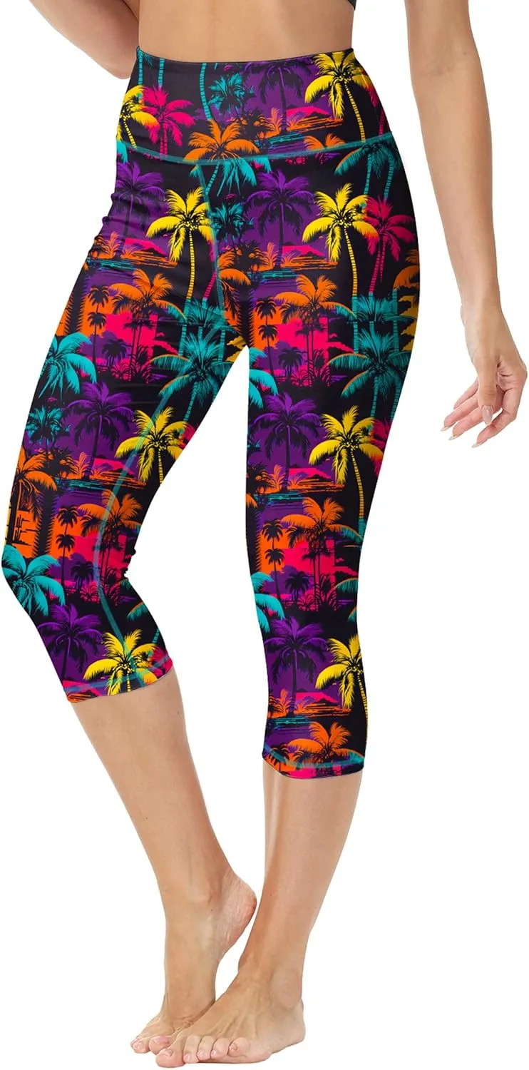 Deerose Women Swim Capris High Waisted Sun Protection UPF 50  Swimming Pants