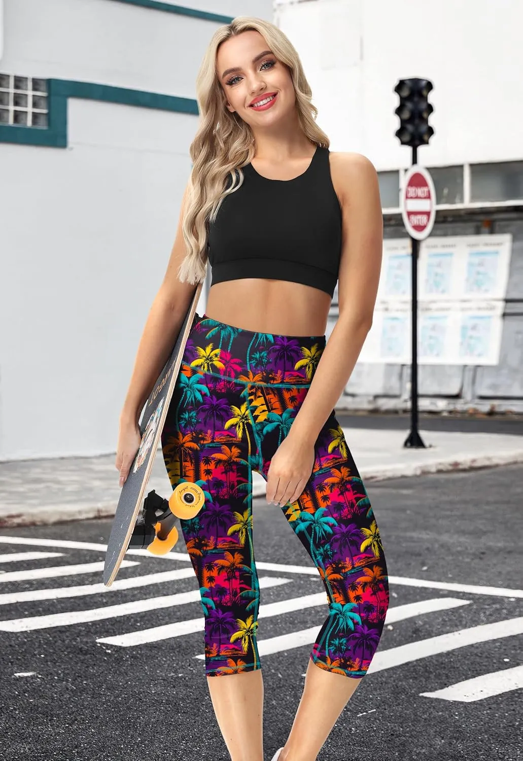 Deerose Women Swim Capris High Waisted Sun Protection UPF 50  Swimming Pants