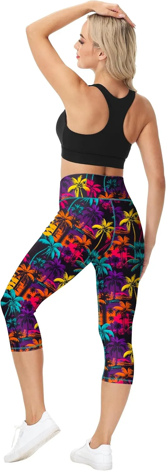 Deerose Women Swim Capris High Waisted Sun Protection UPF 50  Swimming Pants