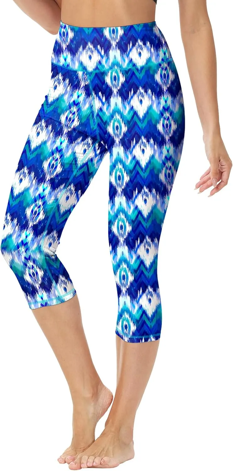 Deerose Women Swim Capris High Waisted Sun Protection UPF 50  Swimming Pants