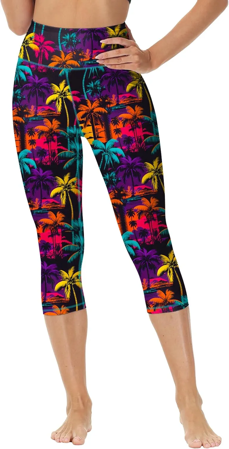 Deerose Women Swim Capris High Waisted Sun Protection UPF 50  Swimming Pants