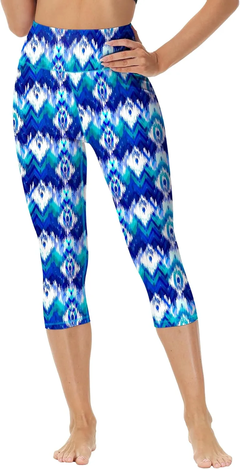 Deerose Women Swim Capris High Waisted Sun Protection UPF 50  Swimming Pants