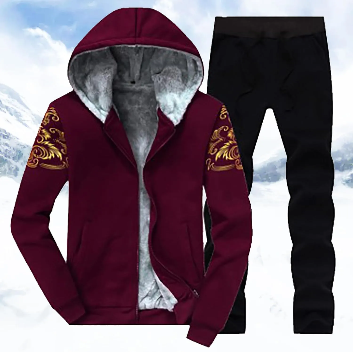 Deportivos para New Men's Baseball Wear Casual Cardigan Coat Matching Color Sports Pants Suit Sweat Pants Sweat