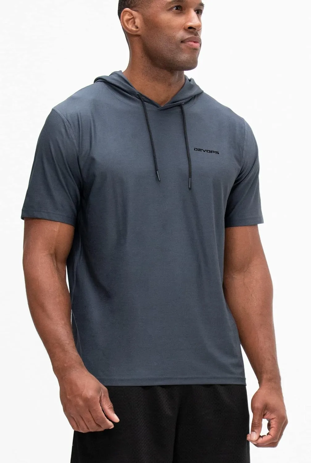 DEVOPS 3 Pack Men's Hoodie Short Sleeve Fishing Hiking Running Workout T-Shirts