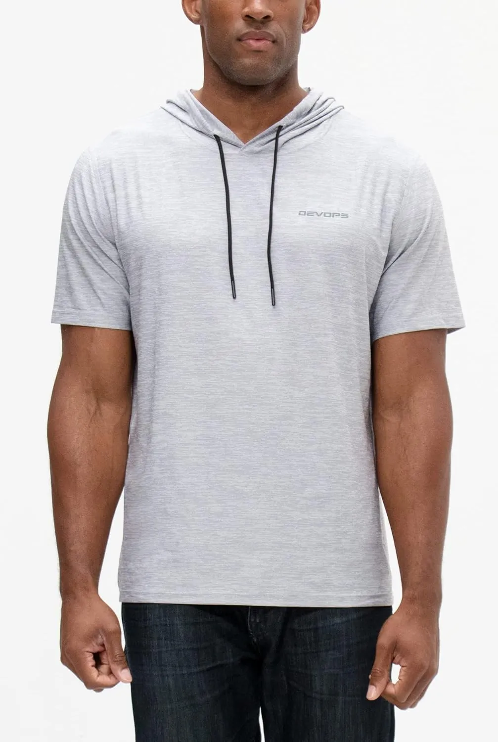 DEVOPS 3 Pack Men's Hoodie Short Sleeve Fishing Hiking Running Workout T-Shirts