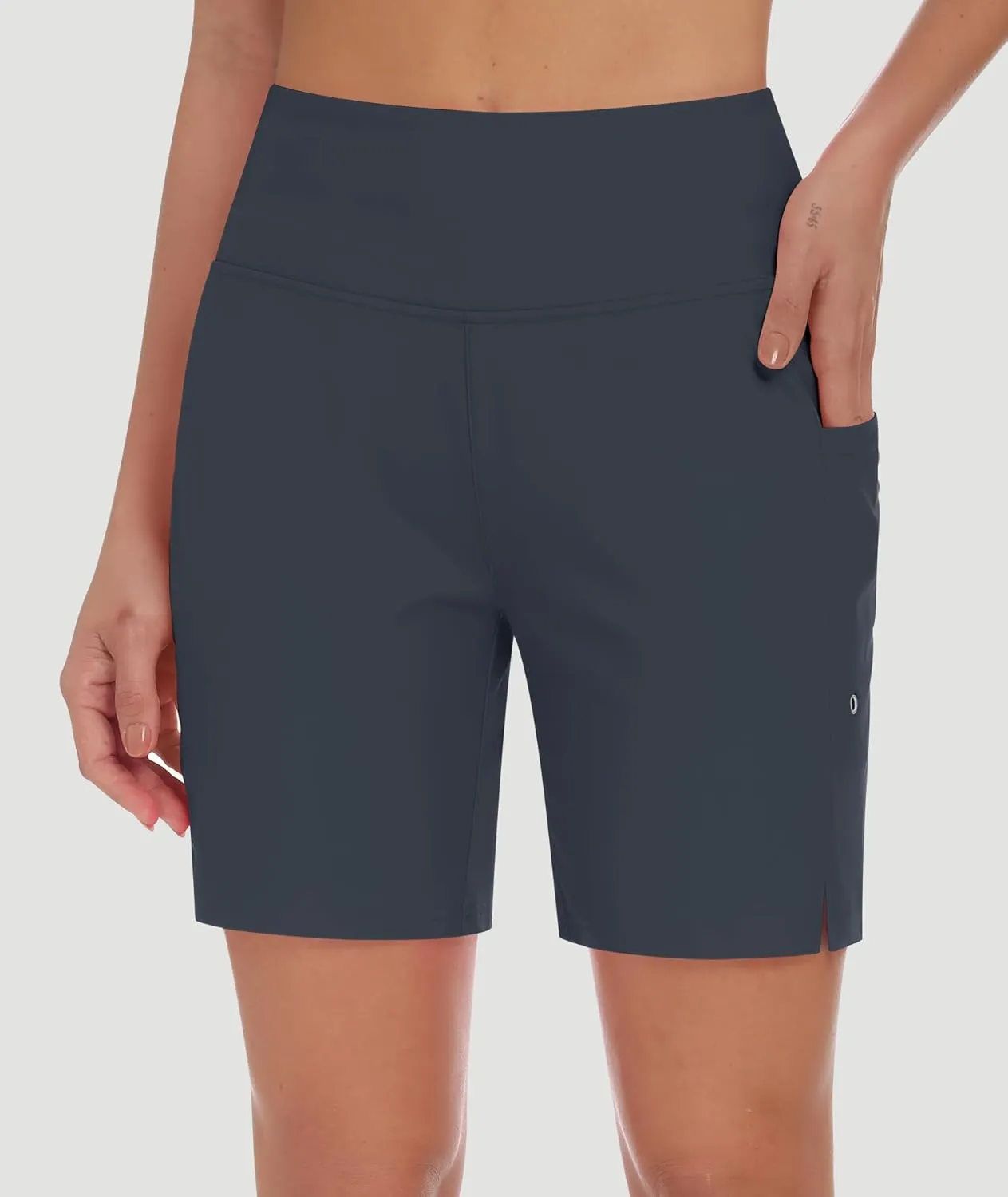 DIBAOLONG Women's Swim Shorts 7" High Waisted Quick Dry UPF 50  Beach Board Shorts for Women with Liner & Pockets