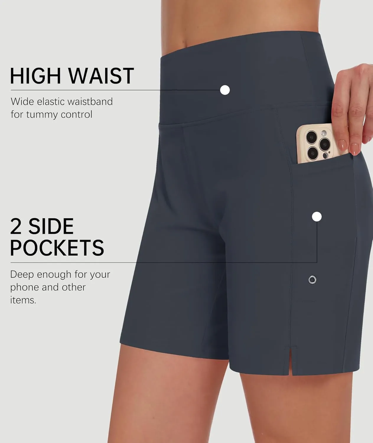 DIBAOLONG Women's Swim Shorts 7" High Waisted Quick Dry UPF 50  Beach Board Shorts for Women with Liner & Pockets