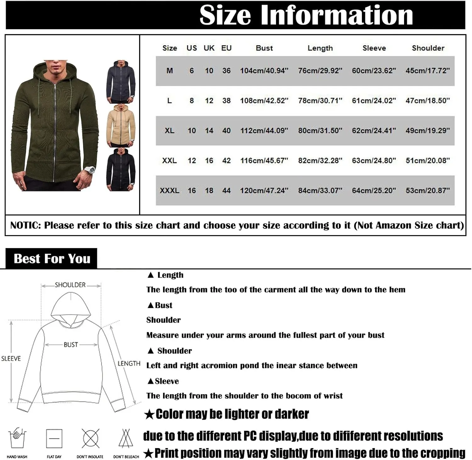 DuDubaby Men's Casual Camouflage Sports Sweatshirt Long Sleeve Zipper Hooded Jacket Coat