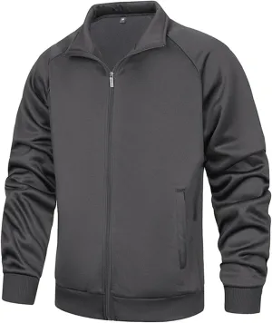 evzosrz Men's Windbreakers Lightweight Fleece Lined Bomber Jackets Full Zip Up Fall Winter Windproof Warm Outdoor Work Coats