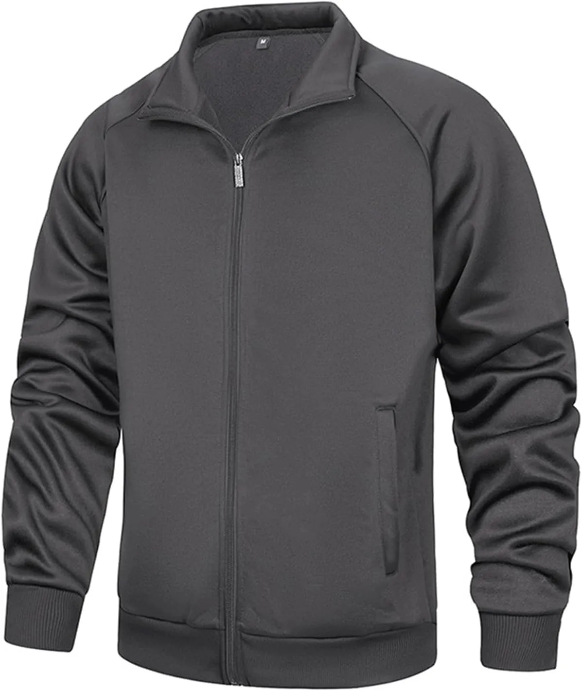 evzosrz Men's Windbreakers Lightweight Fleece Lined Bomber Jackets Full Zip Up Fall Winter Windproof Warm Outdoor Work Coats