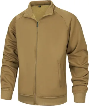 evzosrz Men's Windbreakers Lightweight Fleece Lined Bomber Jackets Full Zip Up Fall Winter Windproof Warm Outdoor Work Coats