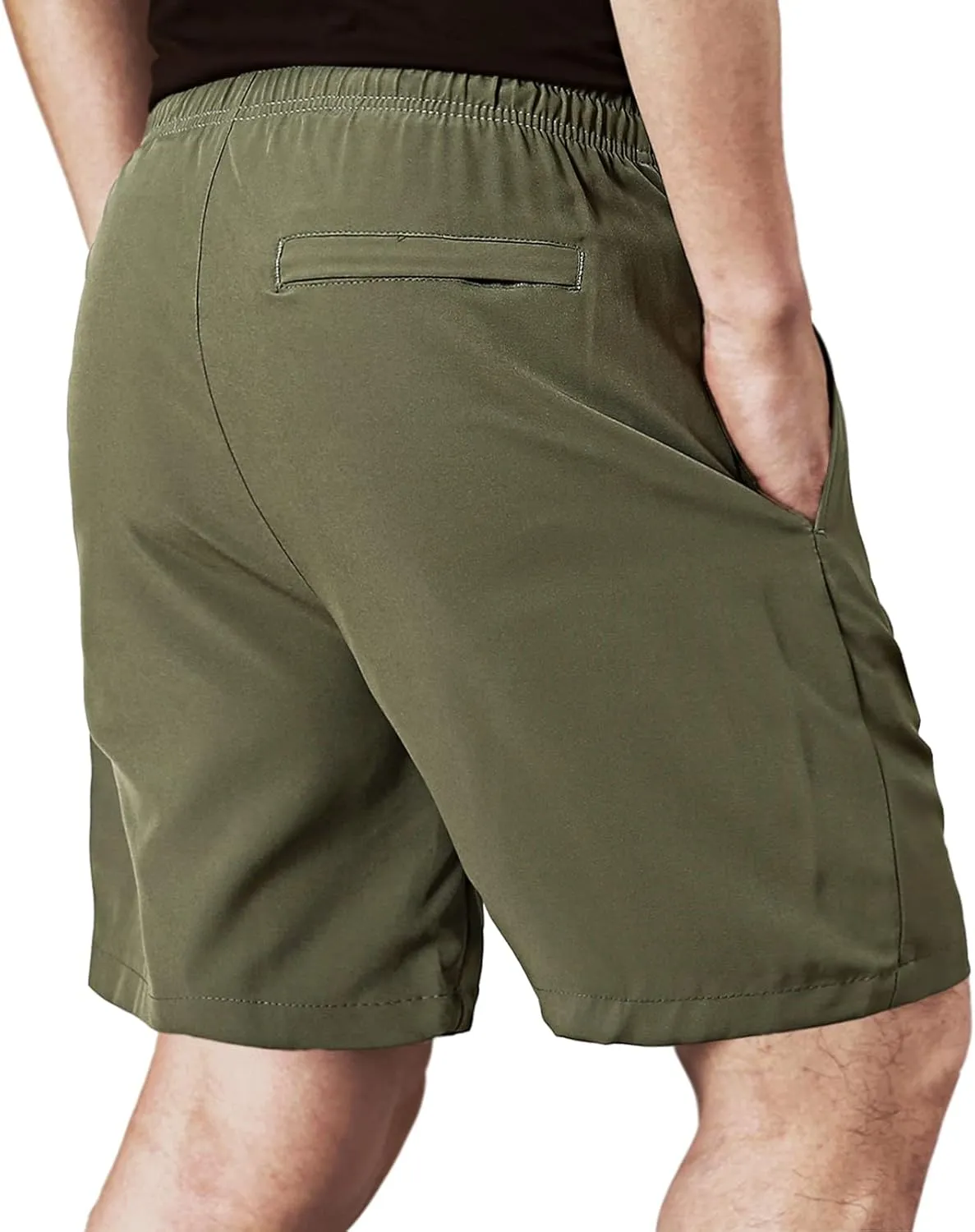 EXEKE Men's Quick Dry Running Shorts Lightweight Gym Workout Shorts with Zipper Pockets