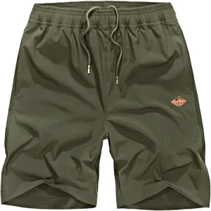 EXEKE Men's Quick Dry Running Shorts Lightweight Gym Workout Shorts with Zipper Pockets