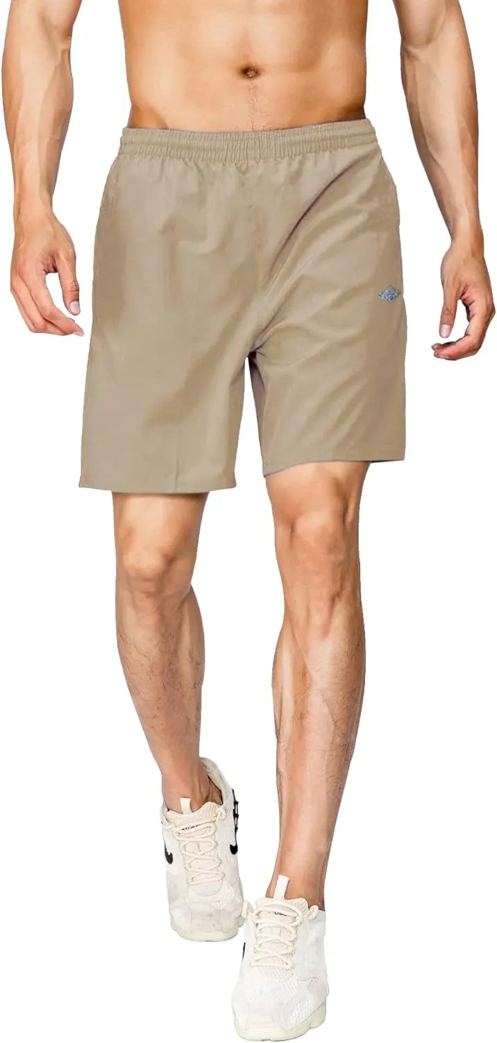 EXEKE Men's Quick Dry Running Shorts Lightweight Gym Workout Shorts with Zipper Pockets