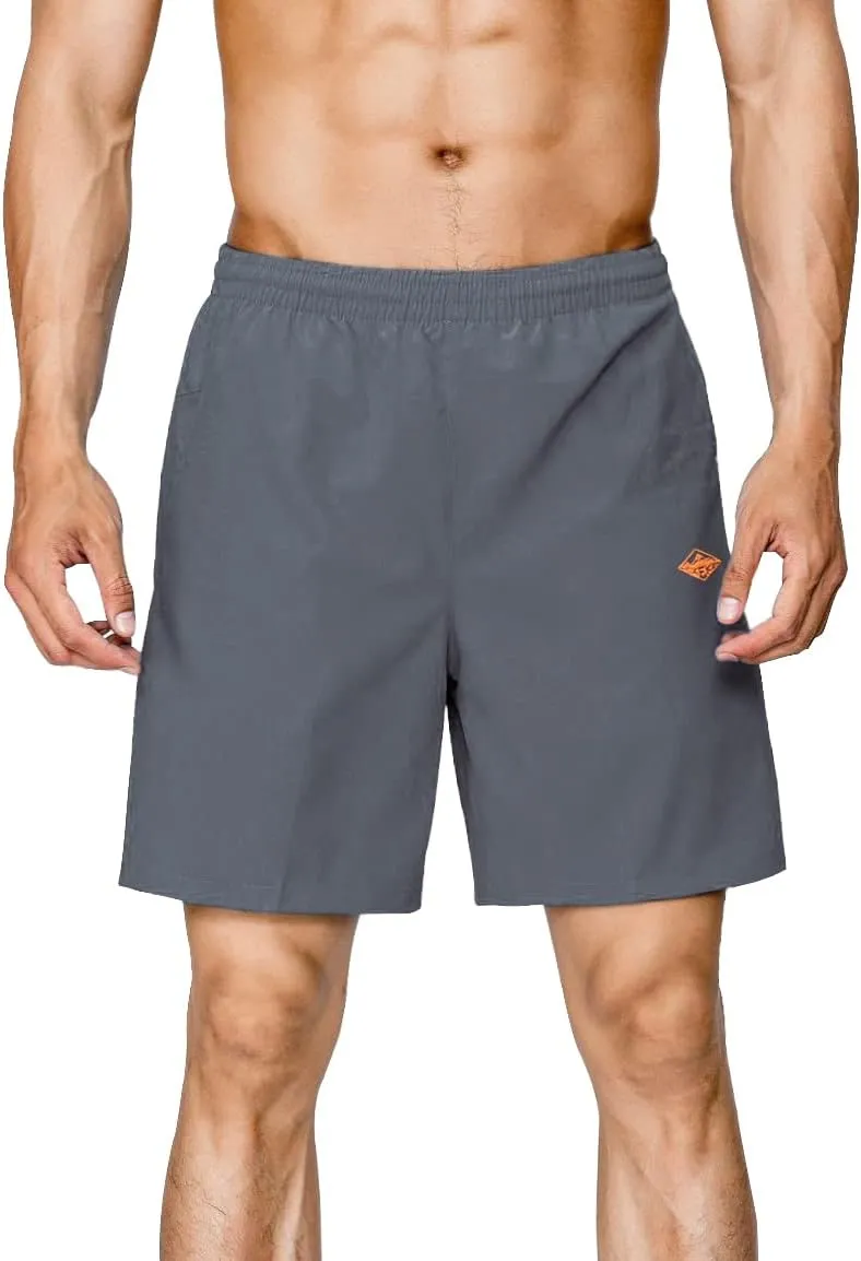 EXEKE Men's Quick Dry Running Shorts Lightweight Gym Workout Shorts with Zipper Pockets
