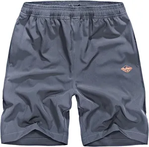 EXEKE Men's Quick Dry Running Shorts Lightweight Gym Workout Shorts with Zipper Pockets