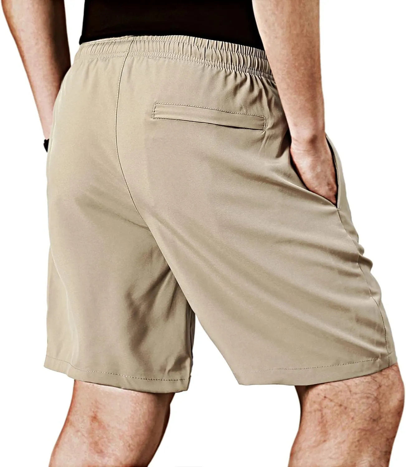 EXEKE Men's Quick Dry Running Shorts Lightweight Gym Workout Shorts with Zipper Pockets