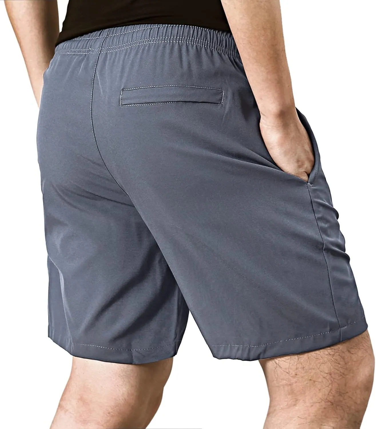 EXEKE Men's Quick Dry Running Shorts Lightweight Gym Workout Shorts with Zipper Pockets