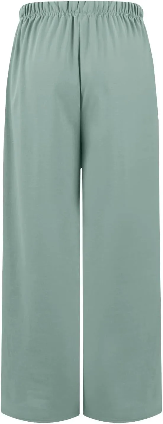 fanmpghleoo Wide Leg Sweatpants Women Baggy Drawstring High Waisted Joggers with Pockets Lightweight Casual Comfy Sweat Pants