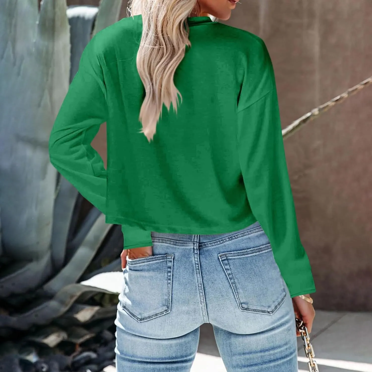 Fashion Solid Classic Pullover for Womens Long Sleeve V Neck Sweatshirt Casual Lightweight Hoodies Daily Fall Outfits