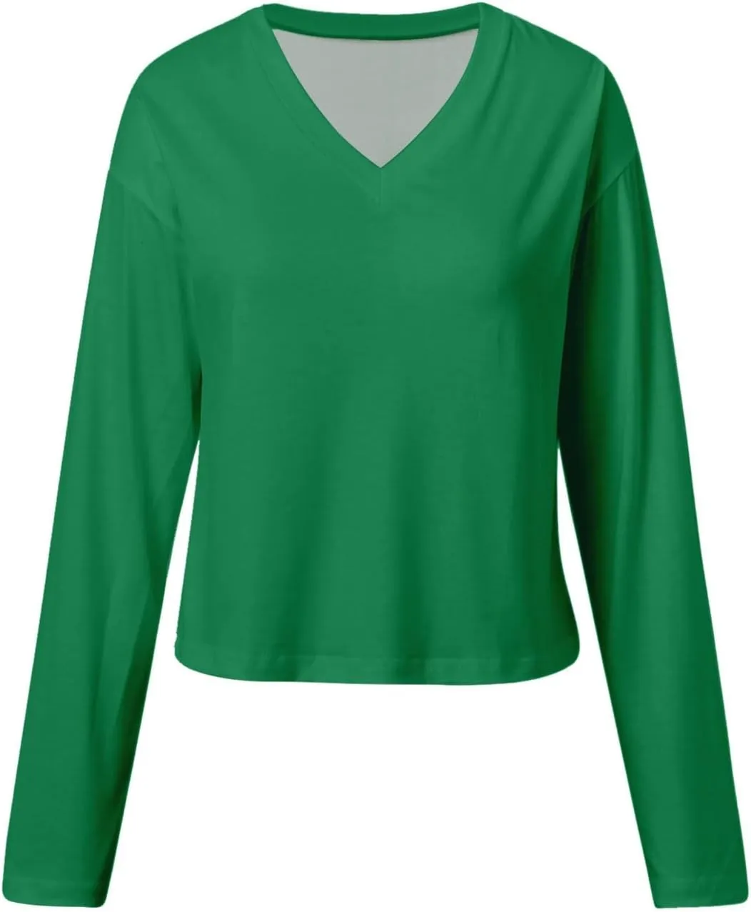 Fashion Solid Classic Pullover for Womens Long Sleeve V Neck Sweatshirt Casual Lightweight Hoodies Daily Fall Outfits
