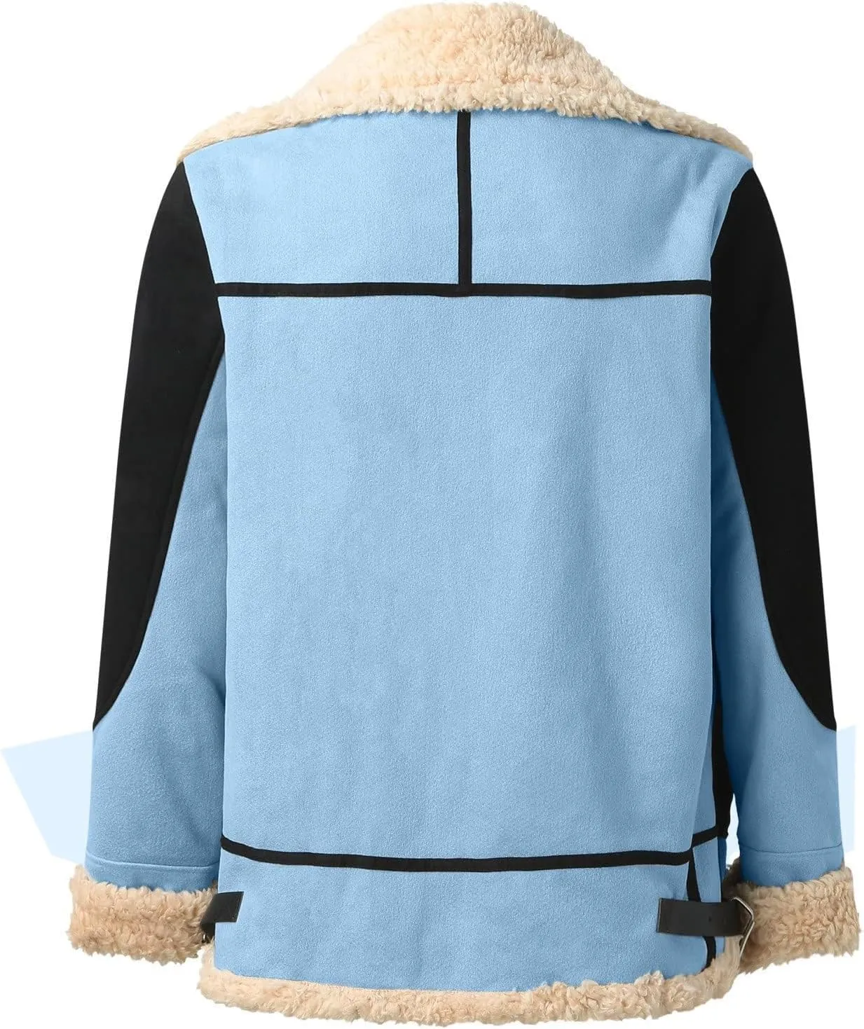 Faux Fur Coat Men Fleece Sherpa Lined Jacket Aviator Bomber Jackets Shearling Sheepskin Leather Flight Jacket for Men