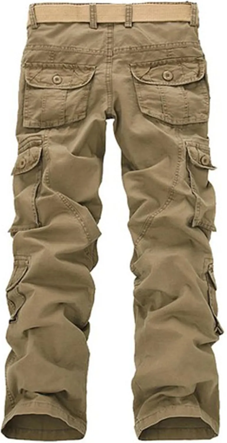 Finelylove Men's Cargo Pants Heavyweight Flex Construction Work Pants Ripstop Outdoor Hiking Pants with Multi Pockets